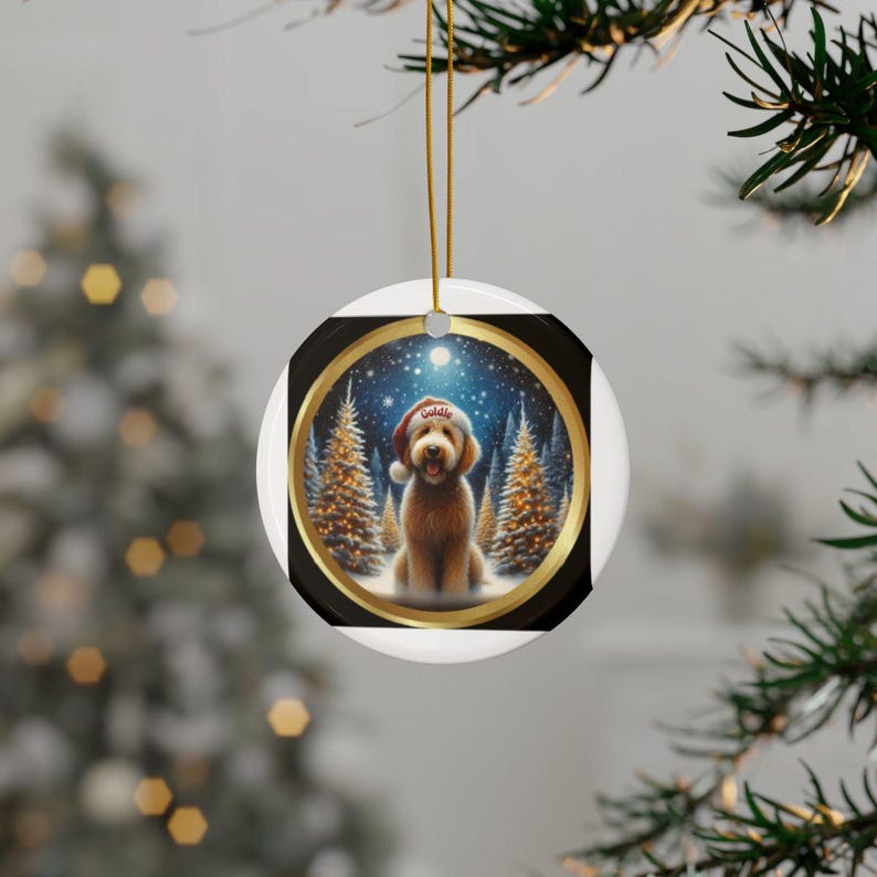 Christmas dog ornament, holiday tree decoration, cute puppy ornament gift, festive pet decor, Christmas tree hanging charm