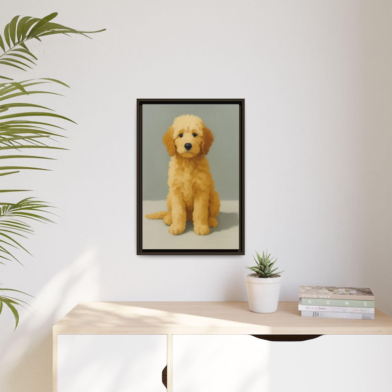 Goldendoodle Oil Painting Canvas Print: Framed Dog Wall Art image 5