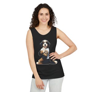 Bernedoodle Mom Tattoo Tank Top: Dog Lover Sleeveless Shirt image 8