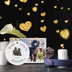Poodle Memorial Ornament - Celebration of pet life, dog lover, pet lover, poodle mom, poodle dad, ceramic keep sake, ornament of love, dog memorial gift, cherrish pet life, cherish love, pet child, pet death, dead dog