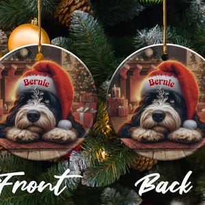 Personalized Dog Christmas Ornament, Custom Pet Memorial Gift, Holiday Tree Decoration, Dog Lover Christmas Decor