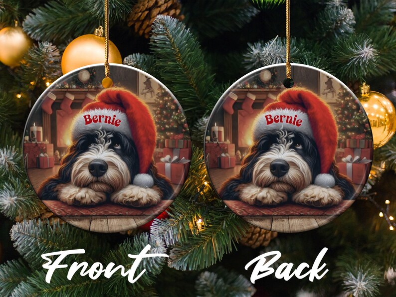 Personalized Dog Christmas Ornament, Custom Pet Memorial Gift, Holiday Tree Decoration, Dog Lover Christmas Decor