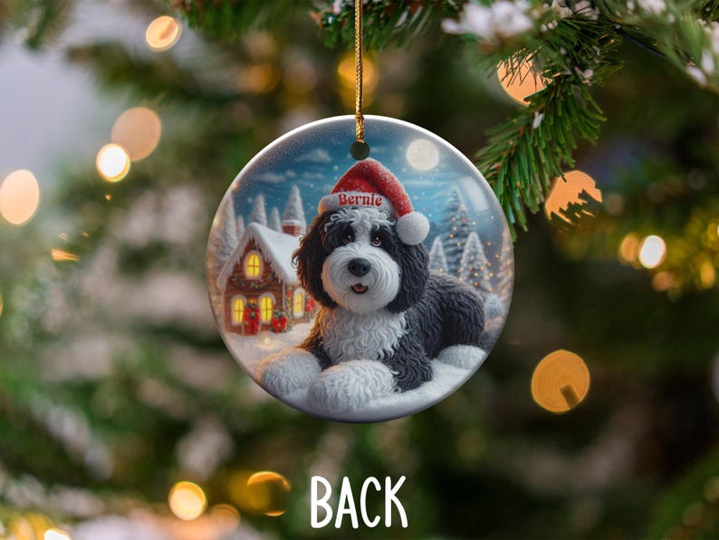 Christmas Dog Ornament, Holiday Pet Decoration, Festive Dog Lover Gift, Personalized Dog Christmas Tree Ornament, Custom Pet Keepsake
