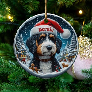 Personalized Dog Christmas Ornament, Custom Pet Portrait Keepsake, Holiday Tree Decoration, Unique Gifts for Dog Lovers