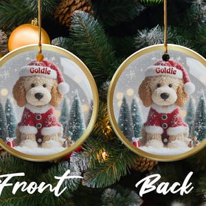 Personalized Cute Dog Christmas Tree Ornament, Custom Pet Holiday Decor, Adorable Pet Lovers Gift, Unique Dog Lover Present