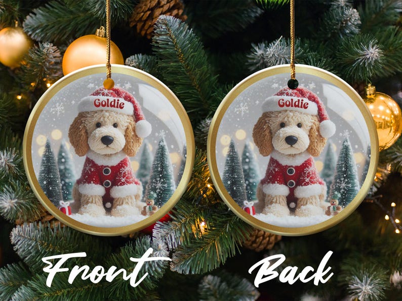 Personalized Cute Dog Christmas Tree Ornament, Custom Pet Holiday Decor, Adorable Pet Lovers Gift, Unique Dog Lover Present