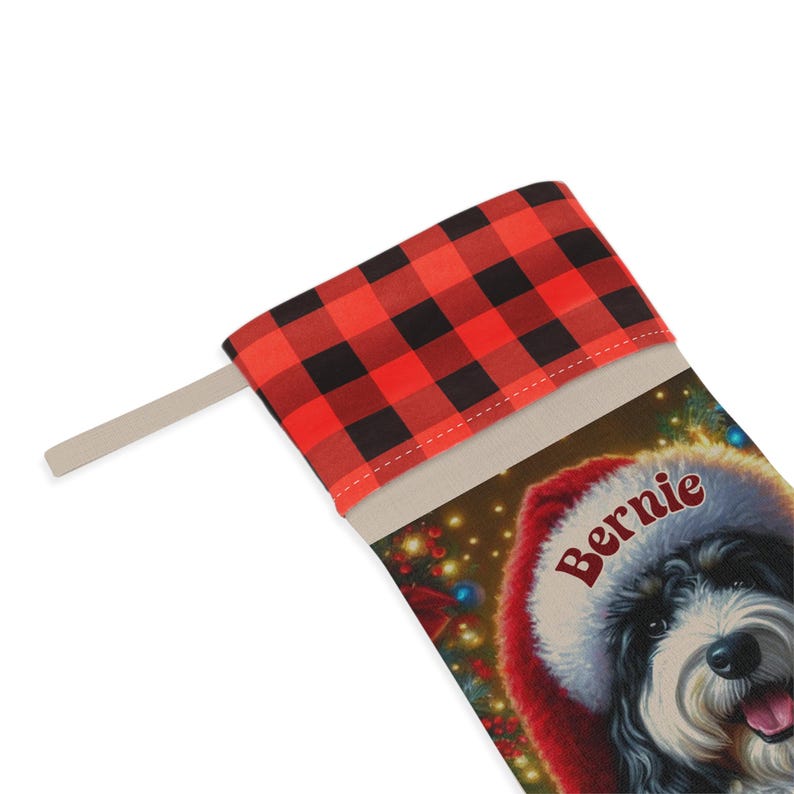 Personalized Bernedoodle Christmas Stocking - Two Styles To Choose From! Celebrate Your Furball! image 4