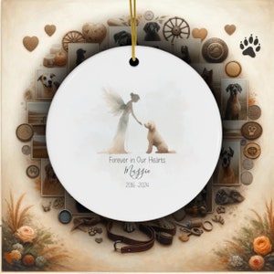 Personalized Goldendoodle Memorial, Watercolor Design, Pet's Name, Custom Gift, Personalized Pet Tribute Ceramic Ornament, Pet Loss Gift