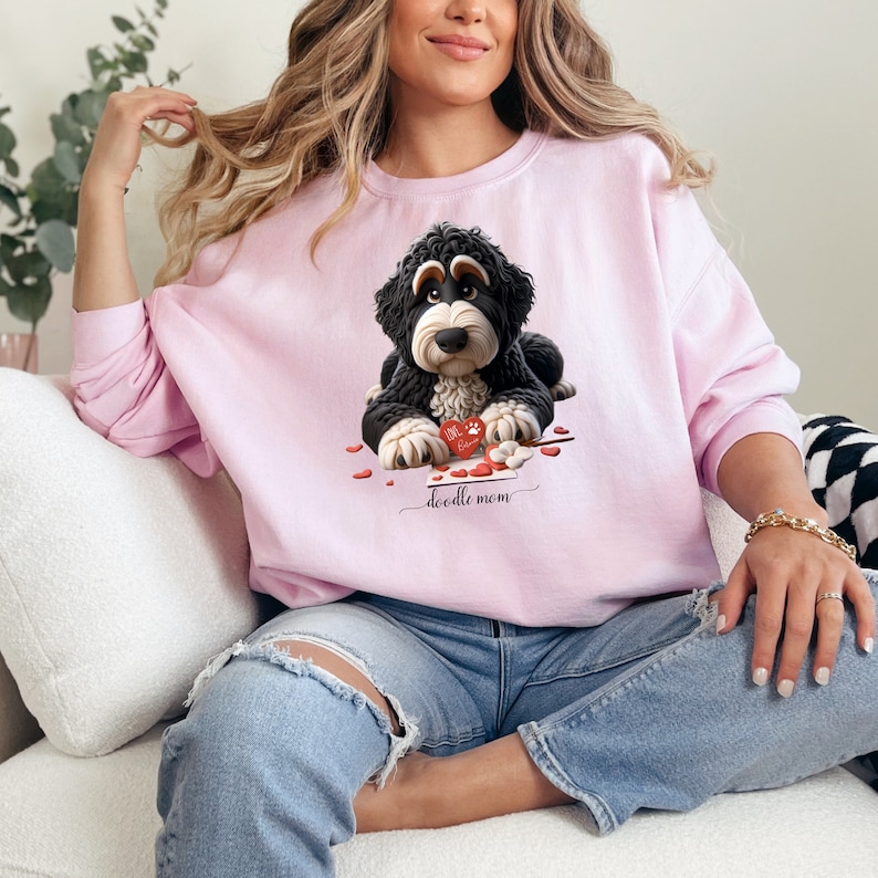 Bernedoodle mom sweatshirt,berndoodle mom, mom sweatshirt, valentine bernedoodle, valentine dog gift, dog sweatshirt, personalized dog sweatshirt,doodle mama, doodle fan, bernedoodle enthusiast gift.