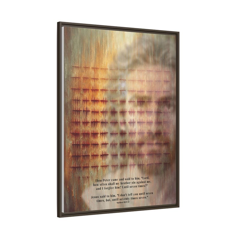 Setenta veces siete lienzo abstracto – El perdón de Jesucristo, decoración cristiana para el hogar imagen 8