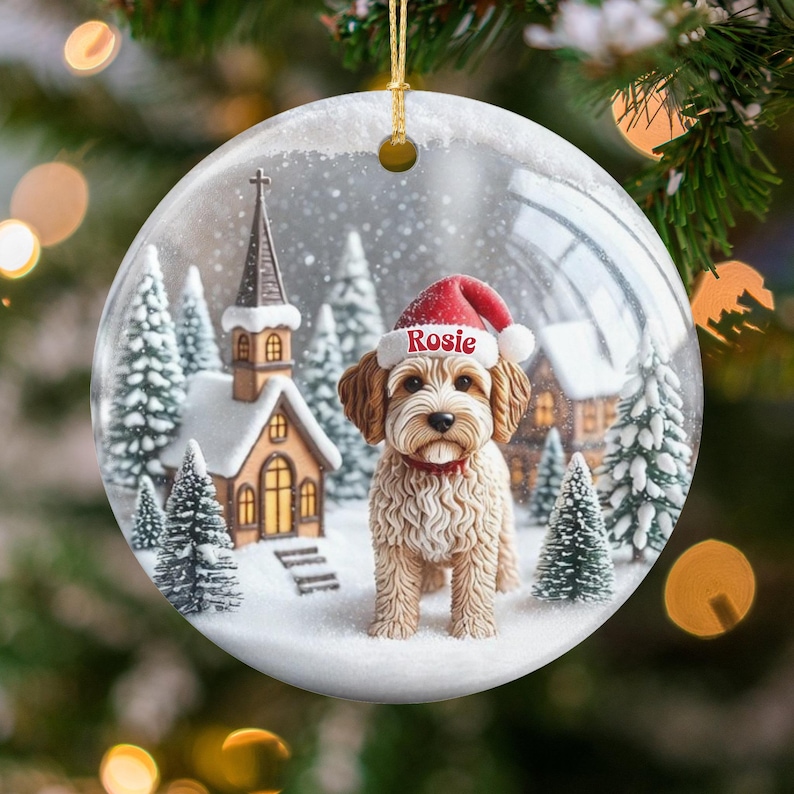 Custom Dog Christmas Ornament, Personalized Pet Holiday Decoration, Cute Pet Photo Keepsake, Festive Pet Gift, Dog Lover's Ornament