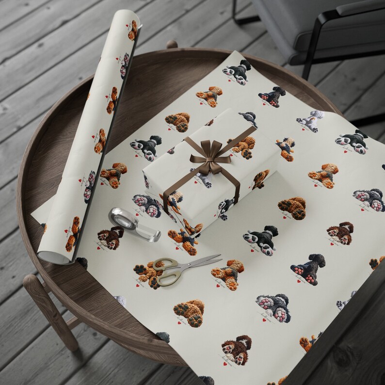 Papel de regalo con forma de patitas de perro / Papel para Goldendoodle y Bernedoodle imagen 6