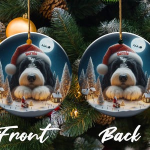 Cute Dog Christmas Ornament, Personalized Pet Ornament, Double-Sided Holiday Decoration, Custom Dog Photo Ornament, Pet Lovers Gift