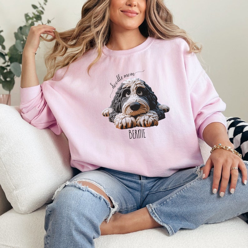 Bernedoodle mom sweatshirt,berndoodle mom, mom sweatshirt, valentine bernedoodle, valentine dog gift, dog sweatshirt, personalized dog sweatshirt,doodle mama, doodle fan, bernedoodle enthusiast gift.