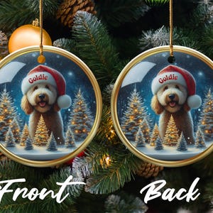 Personalized Christmas Dog Ornament, Custom Pet Name Christmas Ornament, Custom Holiday Dog Decoration, Christmas Tree Ornament