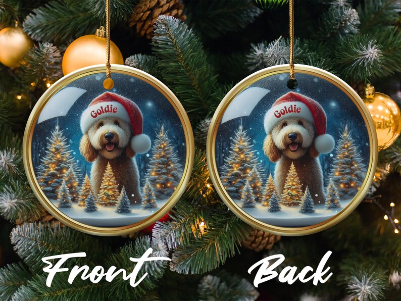 Personalized Christmas Dog Ornament, Custom Pet Name Christmas Ornament, Custom Holiday Dog Decoration, Christmas Tree Ornament
