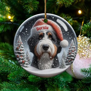 Personalized Dog Christmas Ornament, Custom Pet Photo Decoration, Unique Holiday Tree Decor Gift, Cute Festive Dog Keepsake