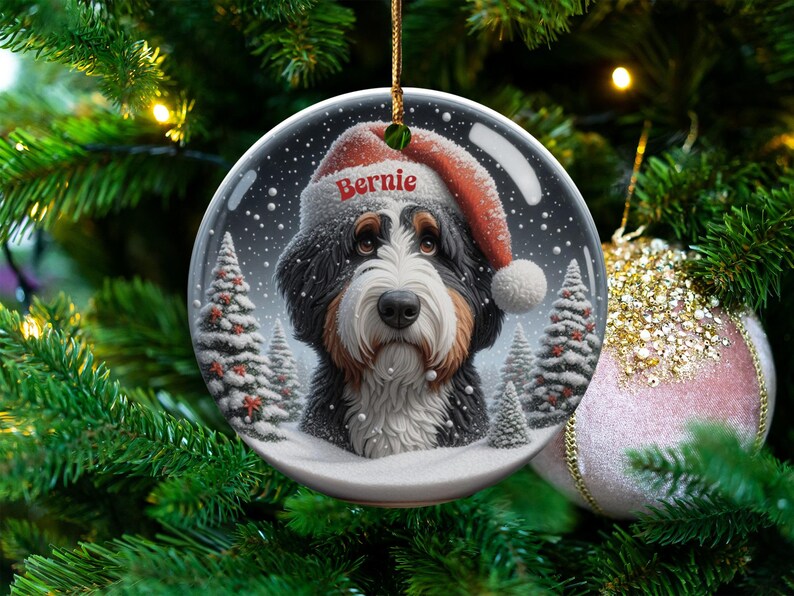 Personalized Dog Christmas Ornament, Custom Pet Photo Decoration, Unique Holiday Tree Decor Gift, Cute Festive Dog Keepsake