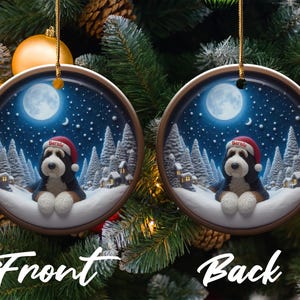 Cute Dog Christmas Ornament, Holiday Pet Decor, Winter Wonderland Dog Ornament, Christmas Tree Decoration, Festive Pet Gift