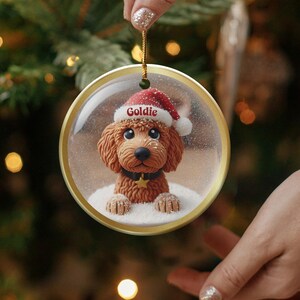 Cute Dog Christmas Ornament, Red Hat Puppy Holiday Decoration, Adorable Pet Themed Xmas Decor, Dog Lover Gift, Tree Hanging Decor