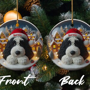 Personalized Christmas Dog Ornament, Custom Pet Ornament, Dog Lover Gift, Holiday Tree Decoration, Christmas Gift for Pet Owners