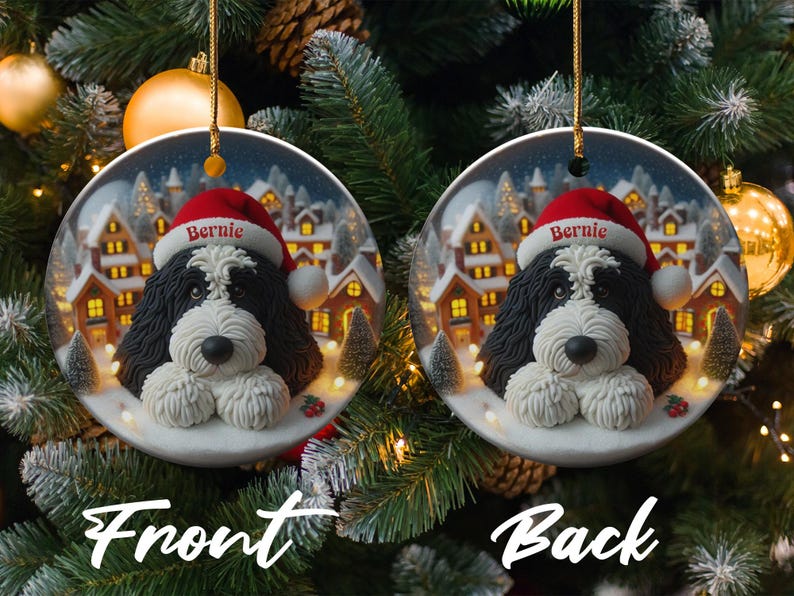 Personalized Christmas Dog Ornament, Custom Pet Ornament, Dog Lover Gift, Holiday Tree Decoration, Christmas Gift for Pet Owners