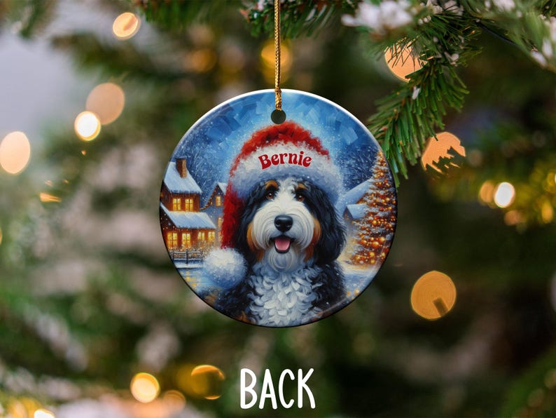 Custom Christmas Dog Ornament, Personalized Pet Holiday Decor, Cute Dog Lover Gift, Custom Pet Name Ornament, Christmas Tree Decoration