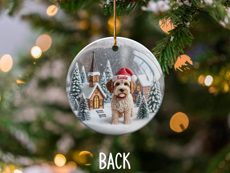 Personalized Dog Christmas Ornament, Custom Pet Holiday Decoration, Cute Puppy Winter Ornament, Unique Gift for Dog Lovers