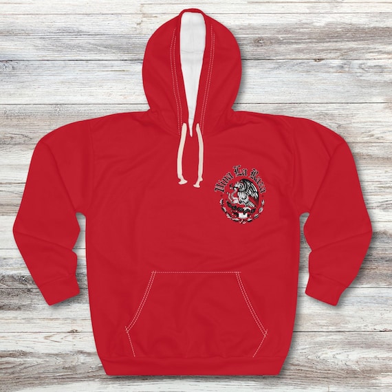 Viva La Raza Hoodie: Mexican Flag Eagle Print, Chicano Apparel