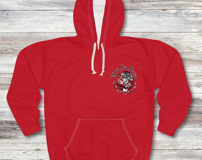 Viva La Raza Hoodie: Mexican Flag Eagle Print, Chicano Apparel