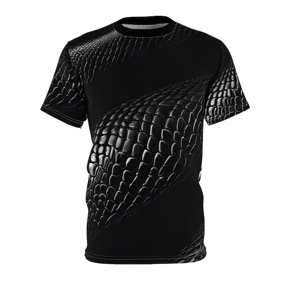 Black Cobra Snake Skin Print Unisex Tee: Edgy Reptile Top