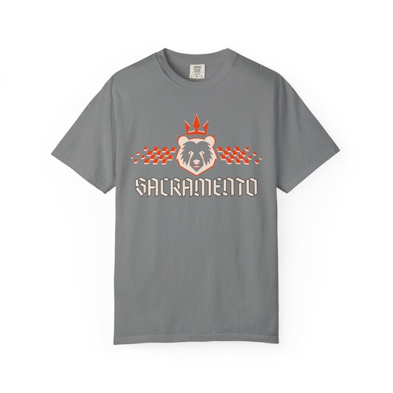 Sacramento Crown Bear Heavyweight Garment-Dyed T-Shirt , Relaxed Fit Streetwear Tee