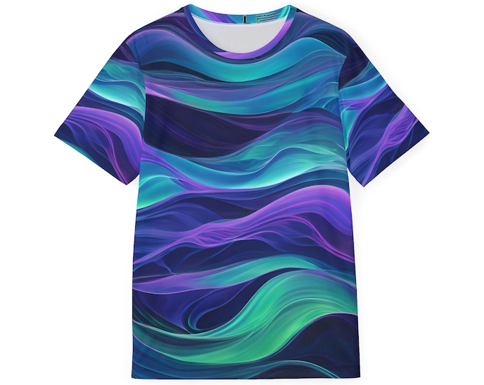 Sports Jersey, Holographic Water Waves Design, Men's Basketball Shirt, Athletic Tee, Workout Top, Activewear, Streetwear Apparel