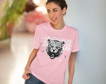 T-shirt Jaguar rugissant : motif ocelotl aztèque, coton biologique