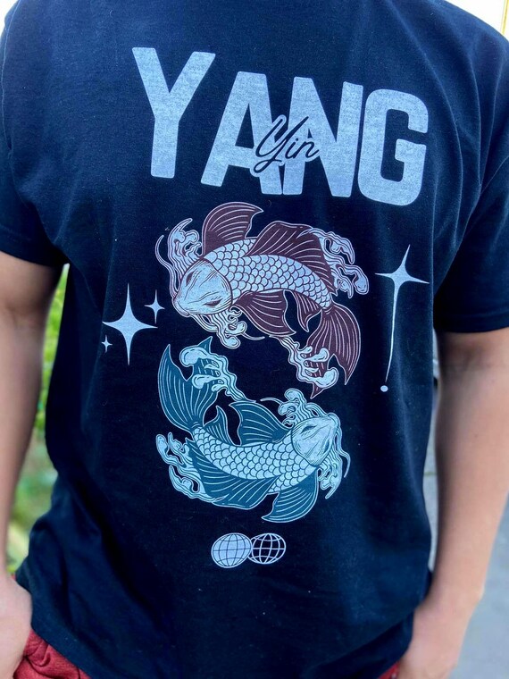 Yin Yang Koi Fish T-Shirt: Oriental Design, Meditation Apparel