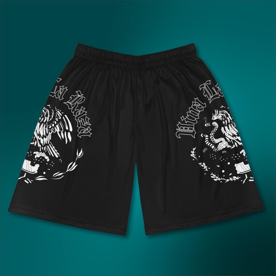Eagle Basketball Shorts, Viva La Raza Design, Streetwear, Athletic Wear, Sports Apparel, Workout Gear