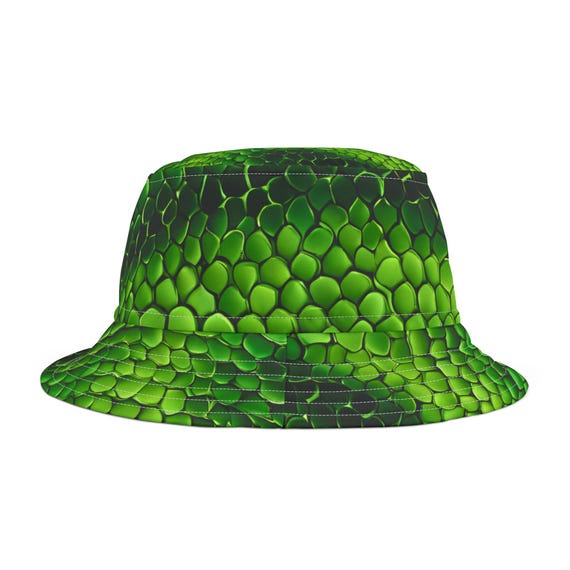Green Snake Skin Bucket Hat | All Over Print