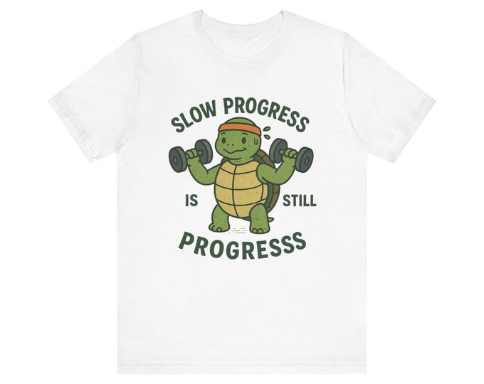 Turtle Weightlifting T-Shirt: Slow Progress Fitness Tee