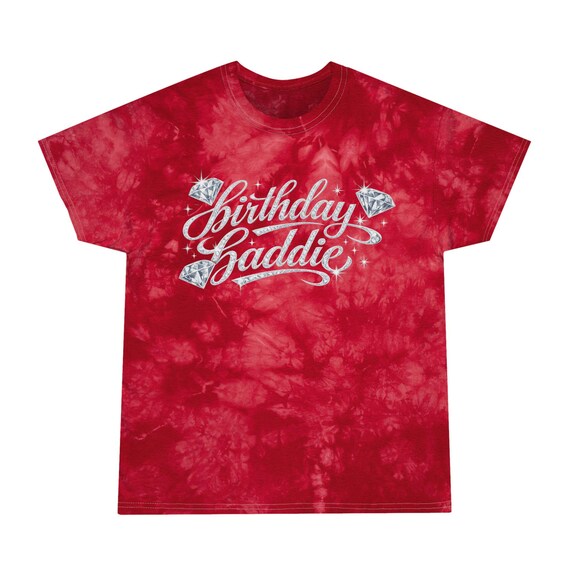 Birthday Baddie T-Shirt | Tie Dye Crystal Graphic