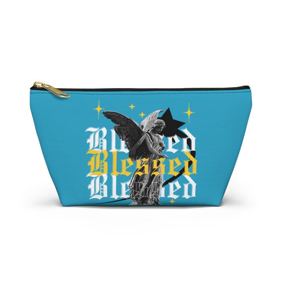Blessed Angel Accessory Pouch: Religious Zipper Makeup Bag