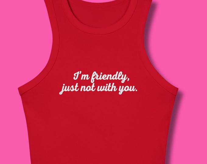 Micro Rib Racer Tank Top: Fitted High Neck Crop Top - Summer Fashion