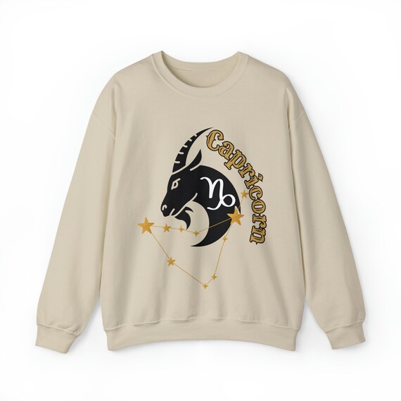 Capricorn Sweatshirt: Embroidered Astrology Zodiac Sign Crewneck