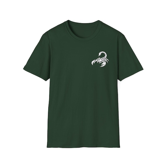 Tribal Scorpion T-Shirt | Small Chest Graphic, Dark Green