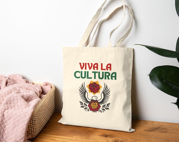 Viva La Cultura Tote Bag - Eco-Friendly Canvas, Perfect for Shopping, Beach Days, Gifts, Festivals, Everyday Use