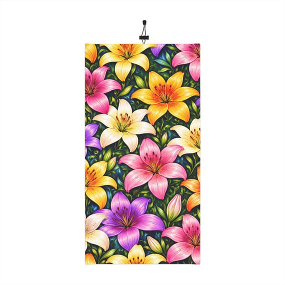 Colorful Lily Floral Winter Neck Gaiter