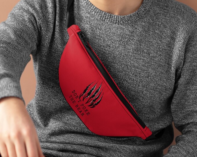 Bear Claw Marks Fanny Pack, Don't Poke The Bear, Hiking Waist Bag, Funny Fanny Pack, Bear Lover Gift, Wilderness Festival Accessories