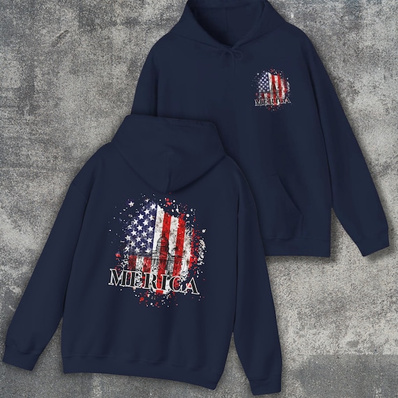 Merica White House Hoodie: Patriotic American Flag Design