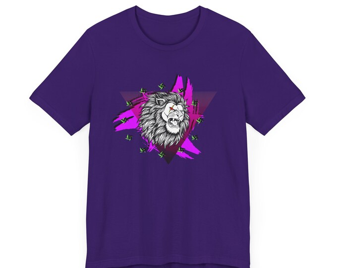 Fierce Lion Shirt, Vibrant Shuriken T-Shirt