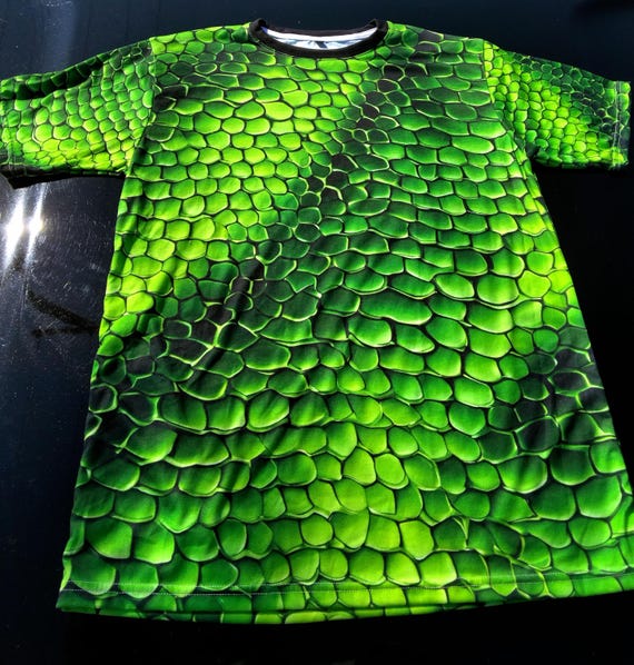 Green Snake Skin Print Unisex Tee - Reptile Lover Gift