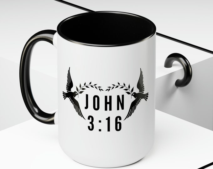 Soaring Doves and Eternal Love John 3:16 Ceramic Mug